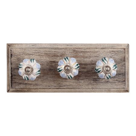 Grapes Ceramic Wooden Hooks